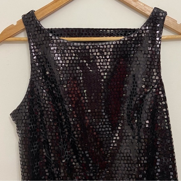 LORI Weidner design black maxi dress shinny sleeveless soirée luxury classic 8 - Picture 4 of 16